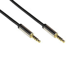 Python Audiocable 4-Pol. Klinkenmecker, Negro 3m