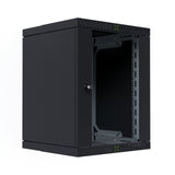 Armario De Pared X-Rack De 19" Con Puerta De Vidrio De 400-600 Mm, 15u, Color Negro.
