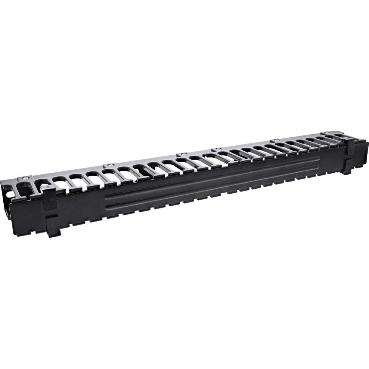 Inline® 19" 1u Cable Management Panel, Ral 9005 Negro