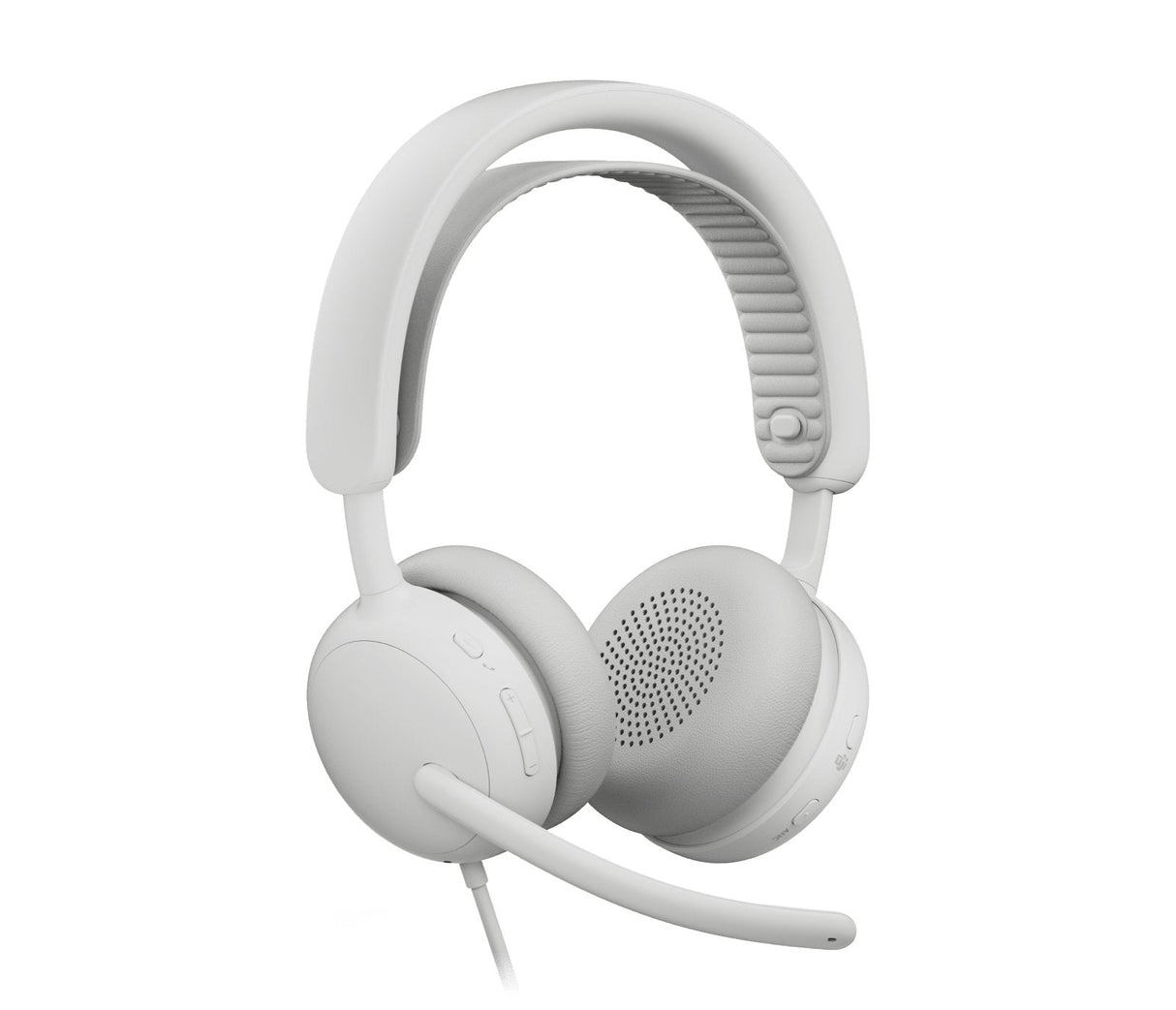 Auricular  Logitech Zone Wired 2 For Business Cableado Cancelación De Sonido Activo Blanco Hueso Certificado Para Equipos De Microsoft
