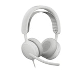 Auricular  Logitech Zone Wired 2 For Business Cableado Cancelación De Sonido Activo Blanco Hueso Certificado Para Equipos De Microsoft