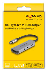 Delock Usb Type-C Adapter Zu Hdmi 4k 60 Hz Und Headset Und Mikrofonschluss + Usb Type-C Pd 95 W