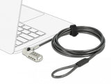 Navilock Notebook Sicherungscable Mit 3 Verriegelungskpfen Und Zahlenschloss Fr Kensington, Noble Wedge Und Nano Slot Und Zahlenschloss