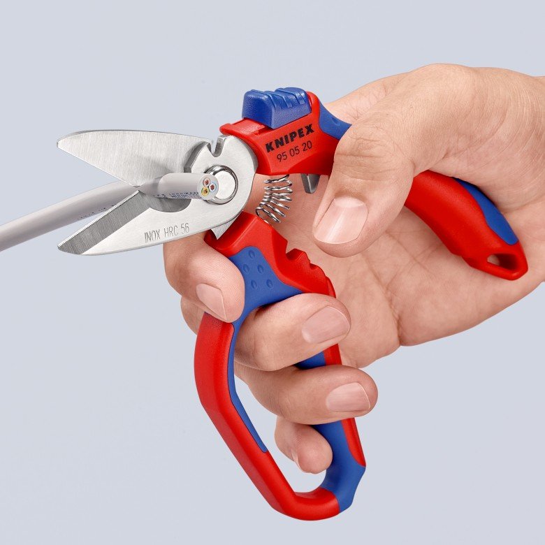 Tijeras Eléctricas Con Ángulo De Knipex 95 05 20 Sb Rojo/Azul