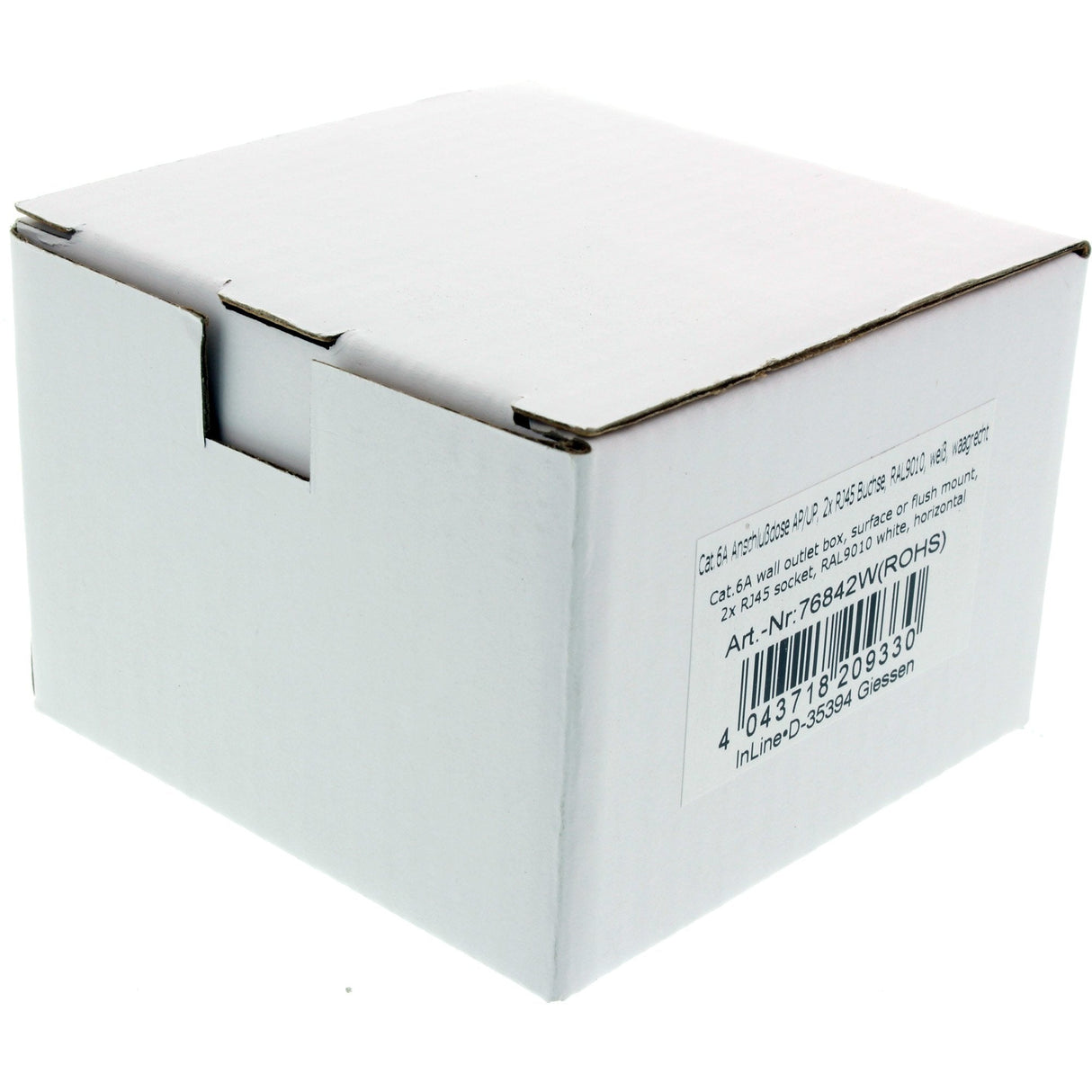 Inline Wall Plate Cat.6a Montaje En Superficie 2x Rj45 Hembra Ral9010 Blanco