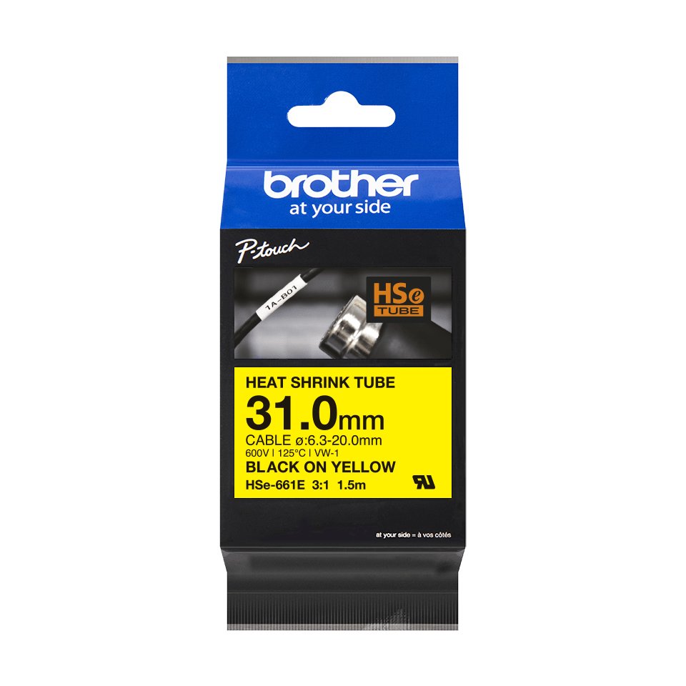 Brother Cinta Mecanográfico Negro Sobre Amarillo Hse-661e