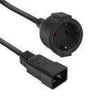 Cable De Extension C20 A Shucko Cee7/3 Negro De 20 Cm