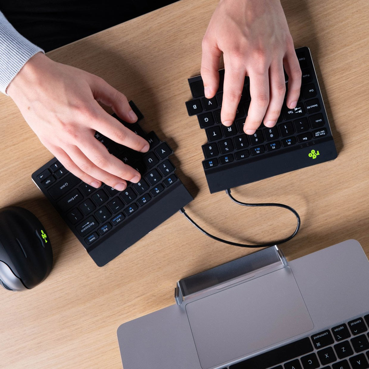 Teclado Inglés R-Go Tools Split Break Bluetooth Qwerty Ee. Uu. Negro