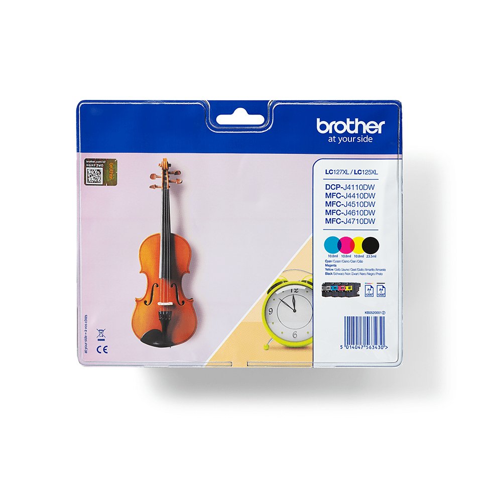 EAN 5014047563430 - Brother LC127XLVALBP cartucho de tinta 4 pieza(s) Original Negro, Cian, Magenta, Amarillo imagen 1