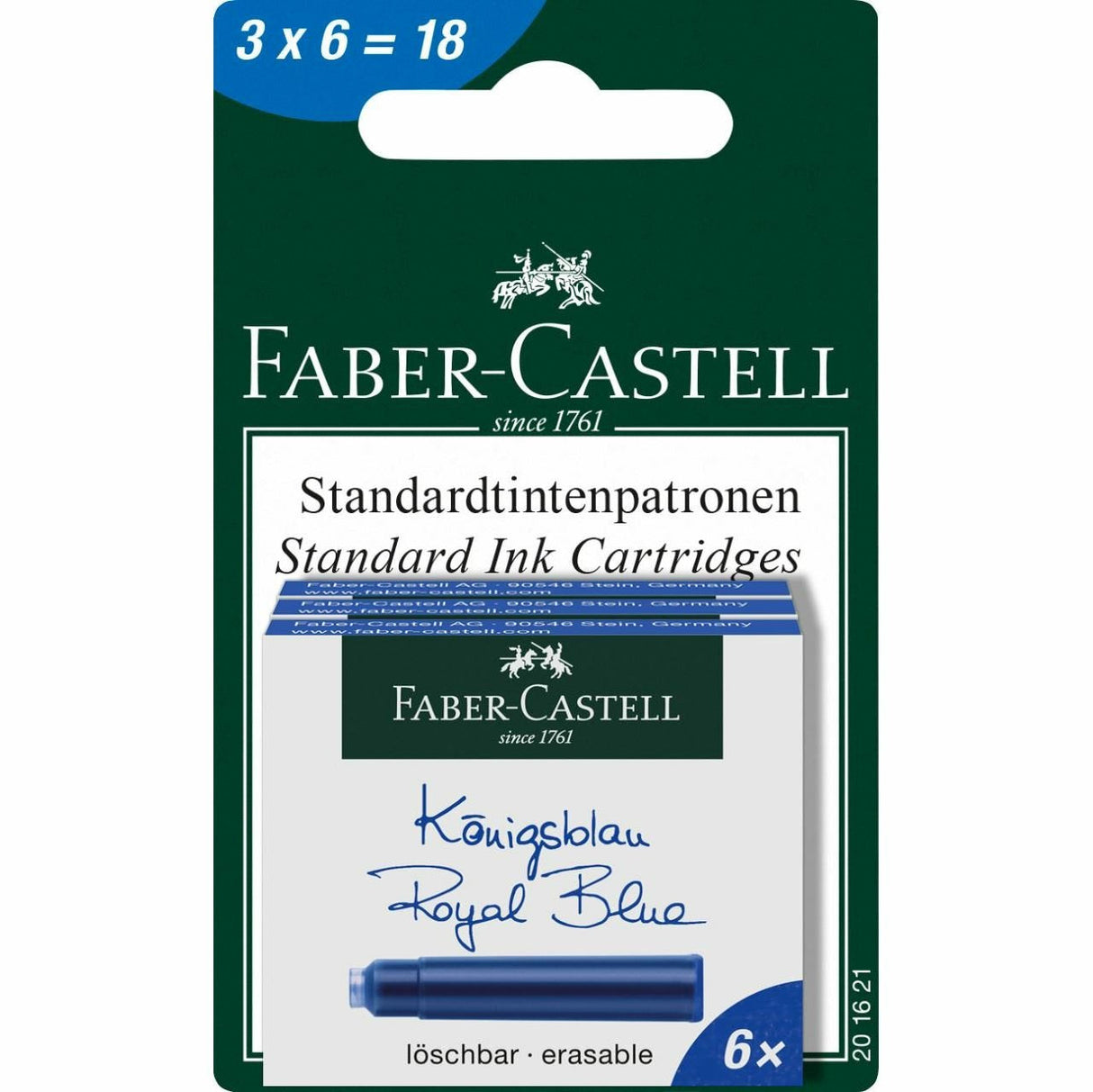 Faber-Castell Cartucho De Tinta Para Pluma Estilográfica Estándar 201621