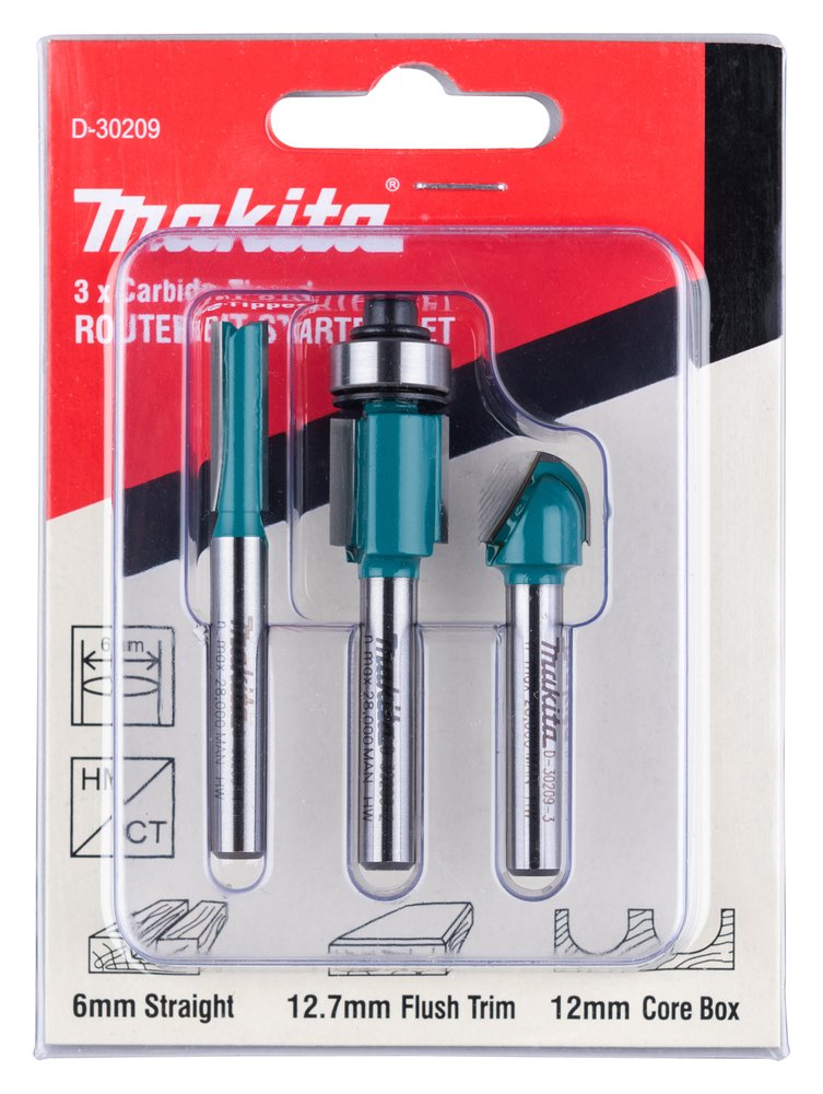 Juego De Cortadores Makita D-30209, 3 Piezas Eje De 6mm