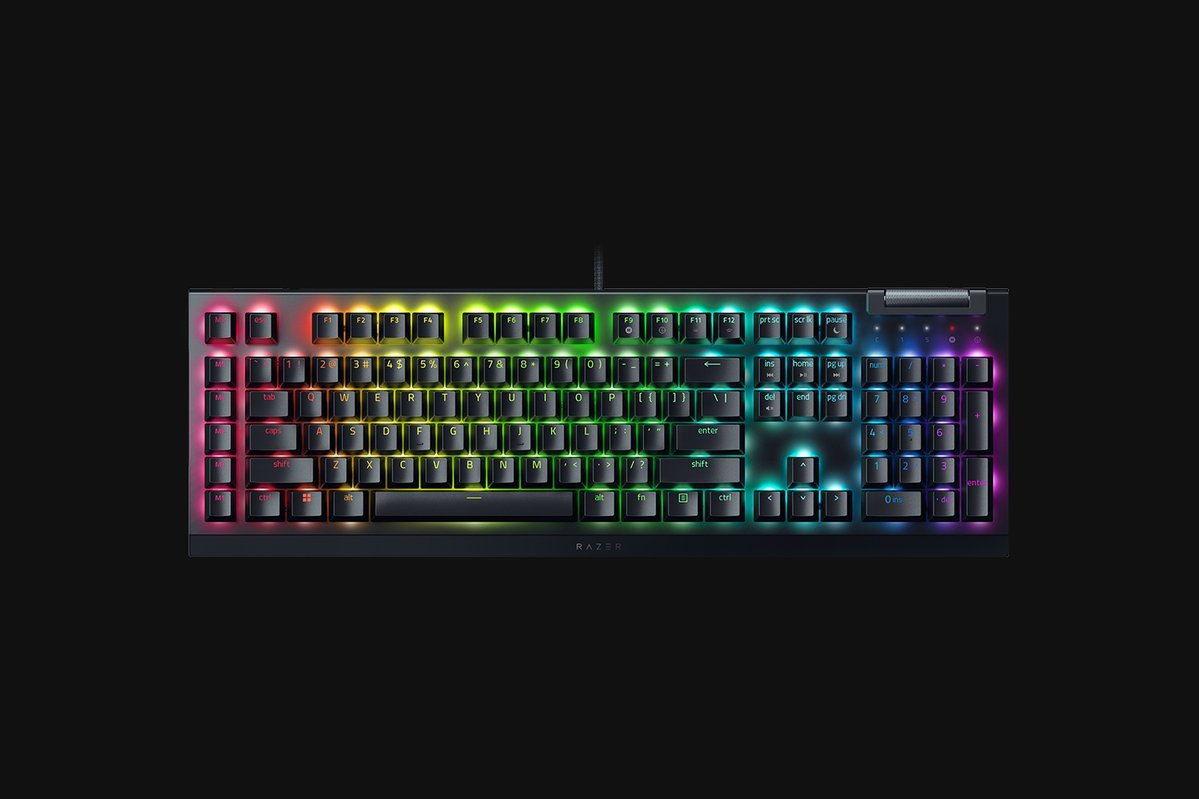 Razer Blackwidow V4 X Mechanical Gaming Keyboard, Verde Switch, Nordic Layout, Wired, Black