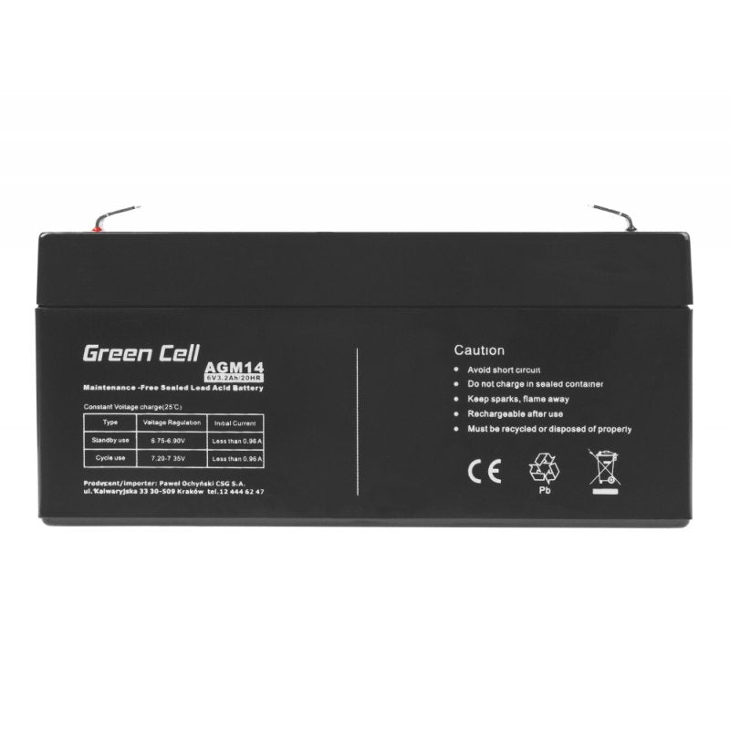 EAN 5903317223948 - Green Cell AGM14 batería para sistema ups Sealed Lead Acid (VRLA) 6 V 3,2 Ah imagen 4