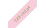EAN 4977766770347 - Brother TZE-RE34 cinta para impresora de etiquetas Oro sobre rosa imagen 1