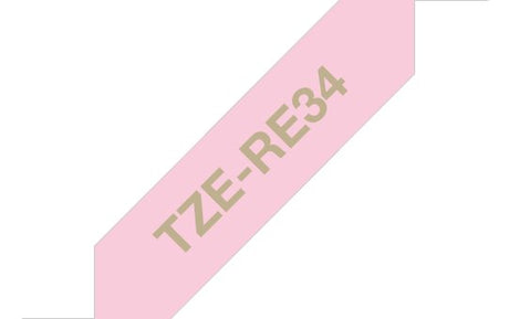 EAN 4977766770347 - Brother TZE-RE34 cinta para impresora de etiquetas Oro sobre rosa imagen 1