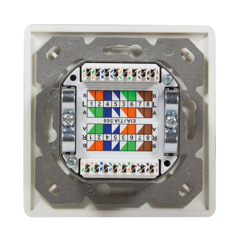 Logilink Cat.6 Wall Outlet 2xrj45 Stp Horizontal, Signal Blanco