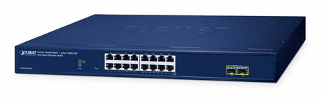 EAN 4711605287760 - PLANET 16-Port 10/100/1000T + 2-Port Gestionado L2 Gigabit Ethernet (10/100/1000) Azul imagen 1