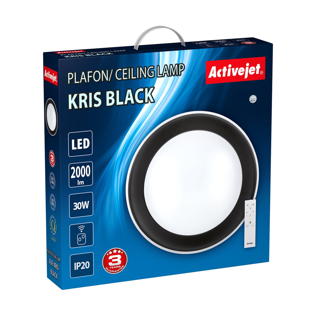 Activejet Plafon Led Aje-Kris Black + Pilot Iluminación De Techo Bombilla(S) No Reemplazable(S) 30 W G