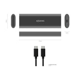 Aisens Caja Externa Para Disco Ssd M.2 Sata Nvme Usb 3.1  Sin Tornillos Asm2-015gr