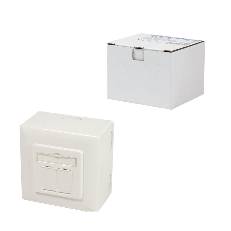 Logilink Np0124 Toma 2 X Rj-45 Cat 6a Superficie Y Empotrado Apantallado Metálico, Blanco