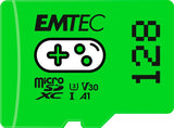 Tarjeta Emtec Microsd 128gb Sdxc Cl.10 Uhs1 U3 V30 A1 Gaming Ecmsdm128gxcu3g