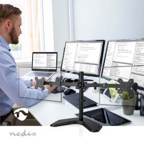 Nedis Schreibtisch Monitorhalterung 2 Bildschirme  15 - 32 "  75x75 / 100x100  Vollbeweglich