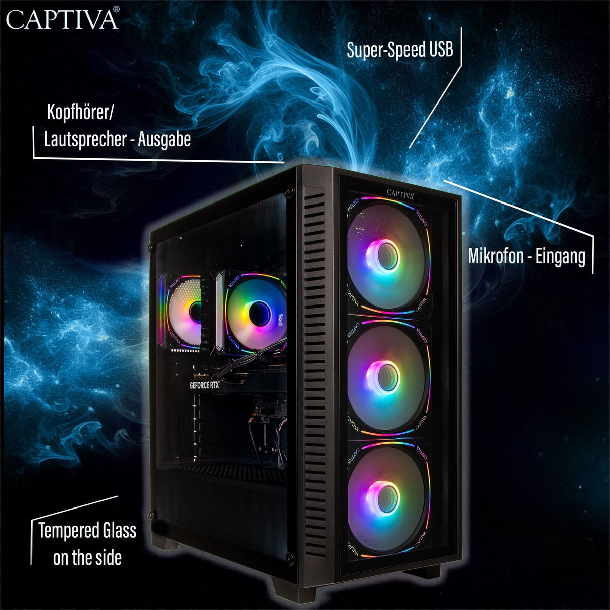 Captiva Highend Gaming Pc R90-899 Ryz7 7800x3d 32gb 1tbssd Rtx5060ti W11 Home
