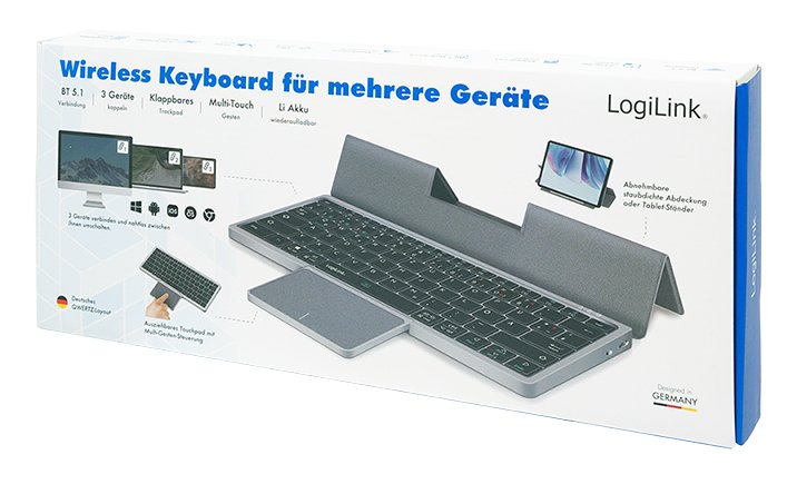 Logilink Multi-Device-Tastatur Bt 5.1 M. Trackpad