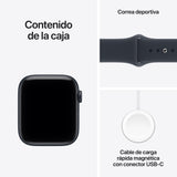 Apple Watch Se3 Gps 44mm Caja De Aluminio Medianoche Correa Deportiva Azul Marino M L