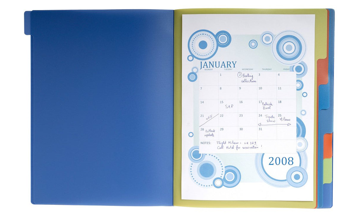 Exacompta Clasificador Forever 8 Compartimentos 3 Solapas A4 Polipropileno Azul