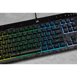 Teclado Alemán Corsair K55 Rgb Pro Usb Qwertz Negro