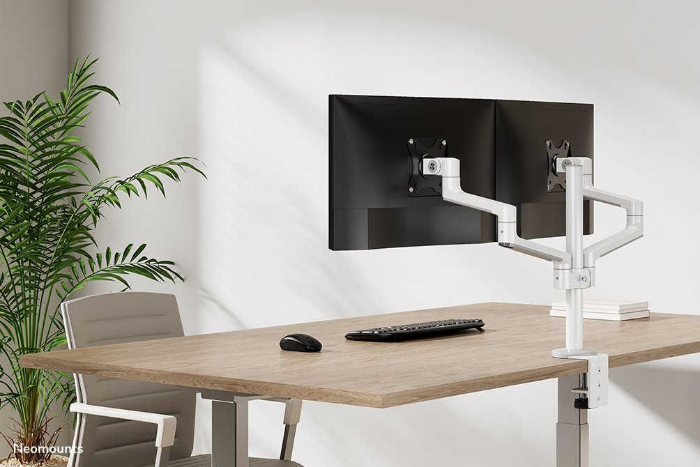 Neomounts By Newstar Soporte De Escritorio 17"-27" 2 Monitores 3gelenk Blanco Max.8kg