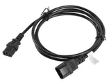 Lanberg Cable Alargador De Alimentacion 1.8 Metros  Ca-C13e-11cc-0018-Bk Conectores Iec320 C13 / Iec320 C14