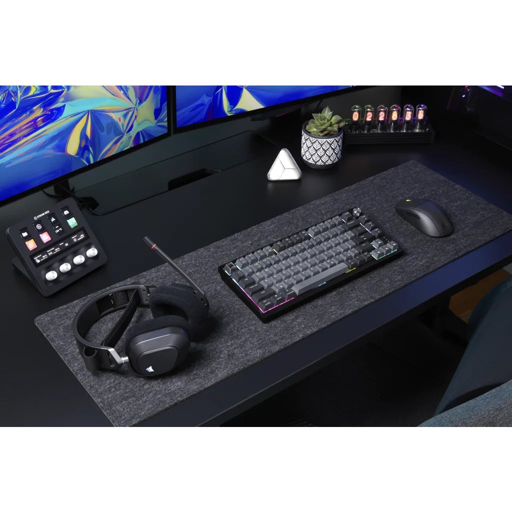 Teclado Inglés Corsair K65 Plus Wireless 75 % Rgb Rf Inalámbrica + Usb Qwerty Negro