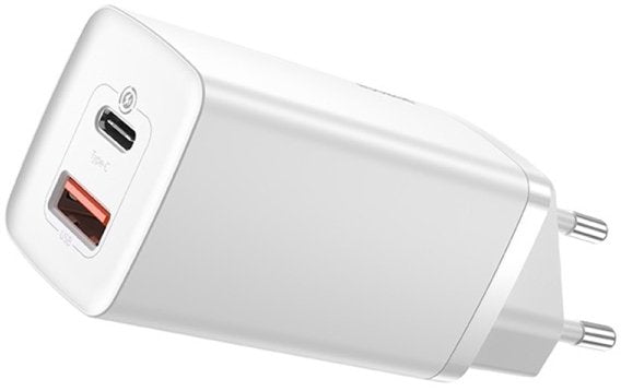 Baseus Travel Charger Gan2 Lite Quick Charger C+U Qc 3.0 Pd 3.0 65w Eu White (Ccgan2l-B02)