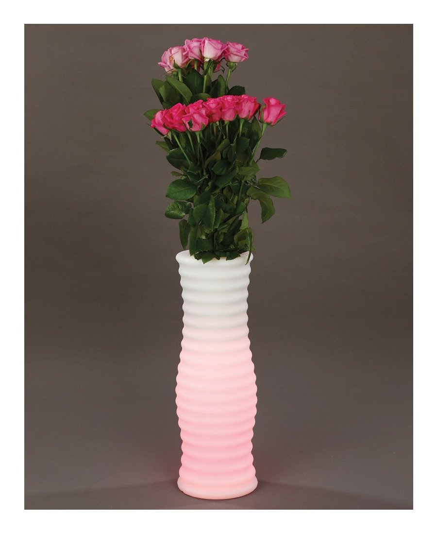 Techly I-Led Flowerpot Jarrón De Flores Con Iluminación Led Rgb Y Control Remoto
