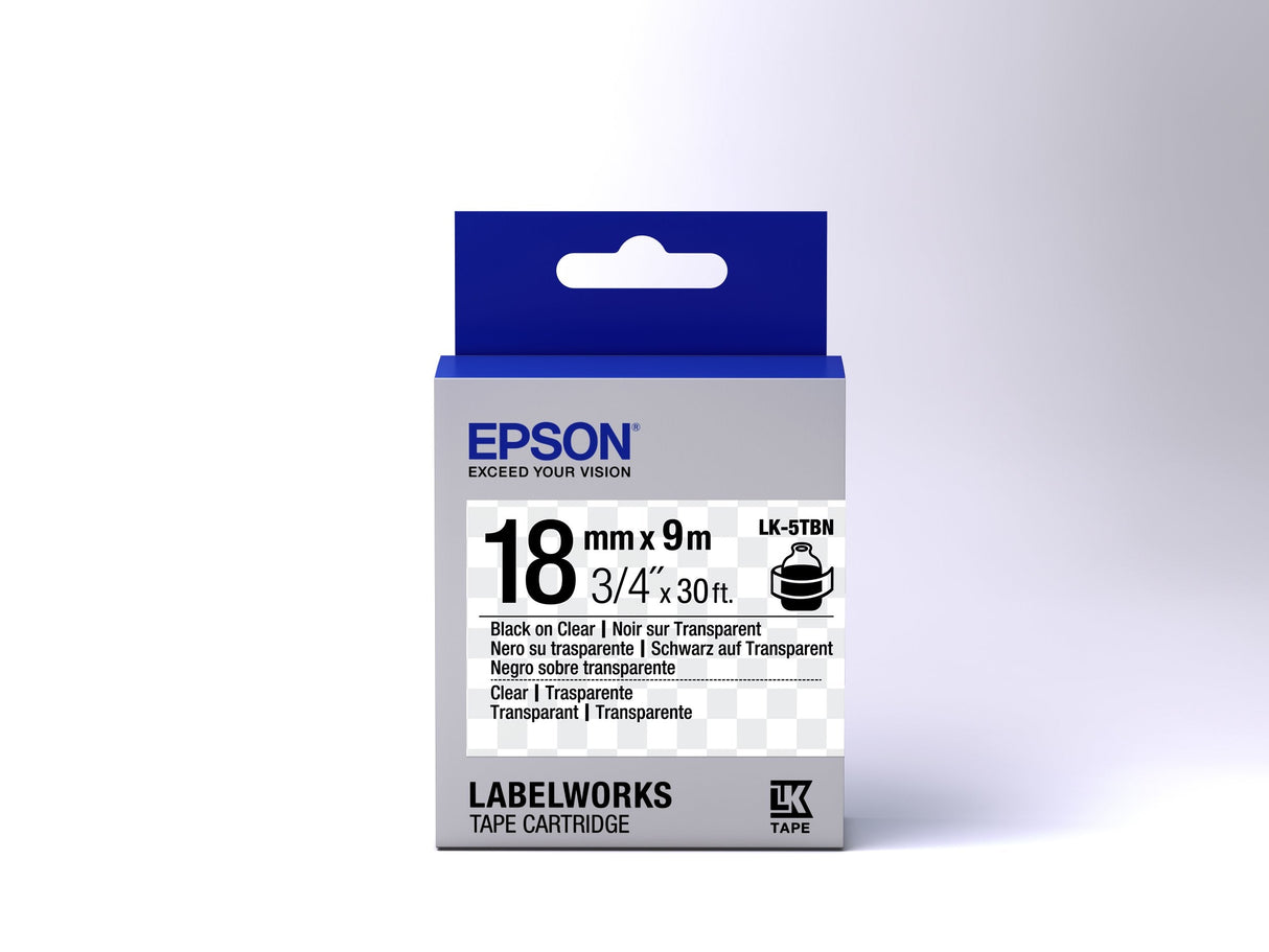 Epson Cinta Transparente - Lk-5tbn Negra Transparente/Transparente 18/9