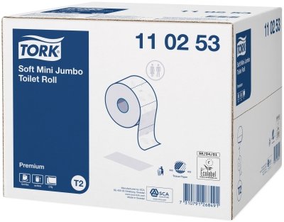 Tork Papel Higiénico Premium Suave Mini Jumbo 2 Capas Rollo 170m Blanco Pack -12u-