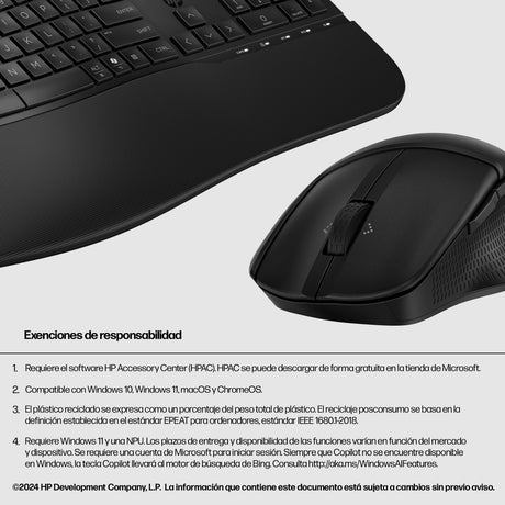 EAN 0198122954674 - HP 685 Comfort Dual-Mode Keyboard and Mouse Combo teclado Ratón incluido Oficina RF Wireless + Bluetooth  imagen 4