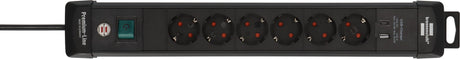 EAN 4007123694556 - Brennenstuhl 1951160608 base múltiple 3 m 6 salidas AC Interior Negro imagen 2