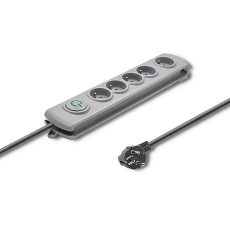 EAN 5901878502724 - Qoltec 50272 limitador de tensión Gris 5 salidas AC 230 V 3 m imagen 1