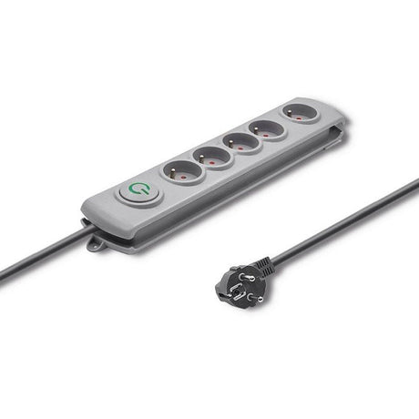 EAN 5901878502724 - Qoltec 50272 limitador de tensión Gris 5 salidas AC 230 V 3 m imagen 1