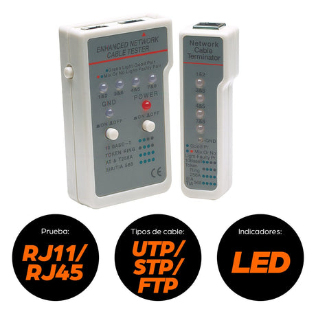 EAN 0766623351898 - Intellinet 351898 comprobador de cables de red Comprobador de cables UTP/STP Gris, Blanco imagen 8