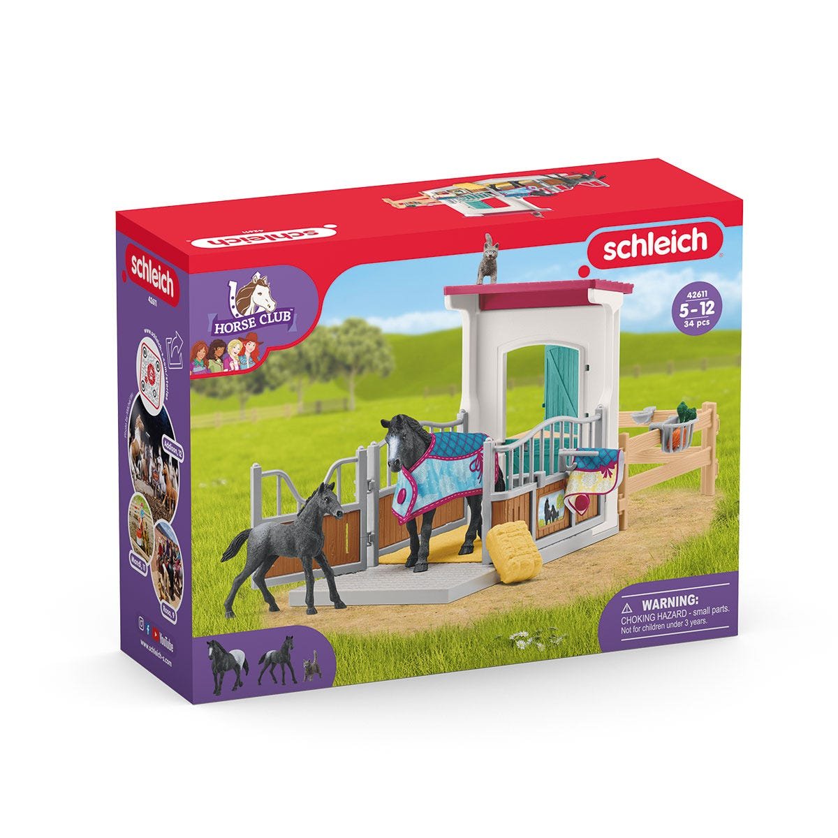 Schleich Horse Club Pferdebox Mit Stute Und Fohlen, Spielfigur 42611