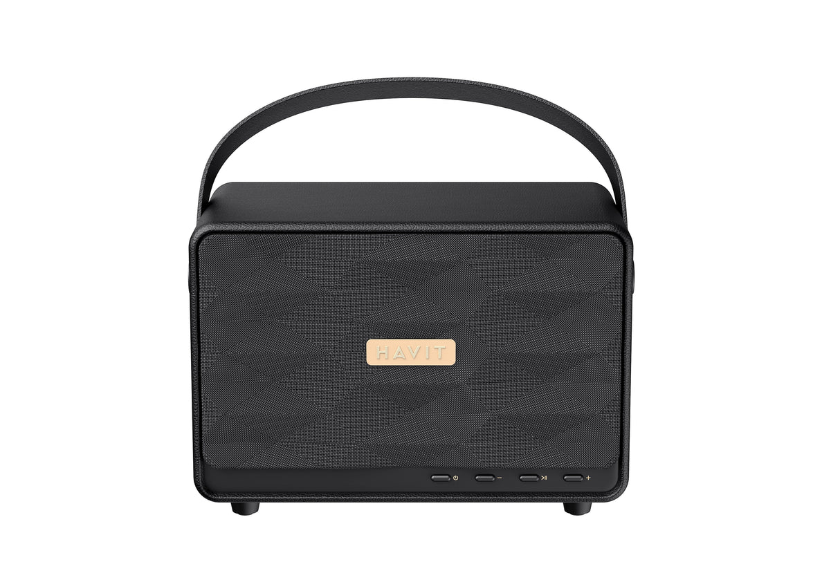 Altavoz  Havit Bluetooth Retro, Sk907bt, 30 W, Batería 25 Horas, Tws, Usb/Tf/Aux, 198 X 127.5 X 148 Mm