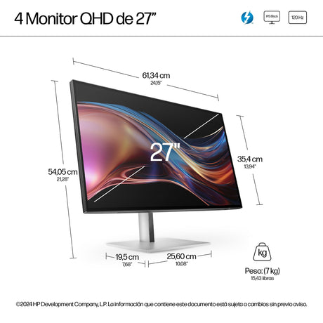 EAN 5715063748701 - HP Series 7 Pro 27 inch QHD Thunderbolt 4 Monitor - 727pu pantalla para PC 68,6 cm (27") 2560 x 1440 Pixe imagen 5