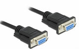 Delock Rs-232 Cable Seriell D-Sub 9 Buchse Zu Buchse Nullmodem Mit Schmalem Steckergehäuse - Full Handshaking - 10 M