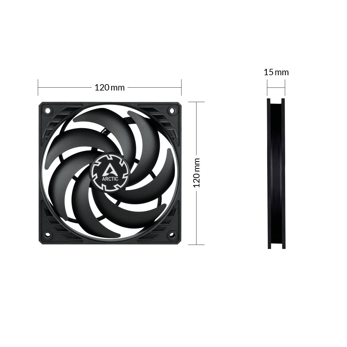 EAN 4895213703888 - ARCTIC P12 Slim PWM PST Carcasa del ordenador Ventilador 12 cm Negro 3 pieza(s) imagen 5