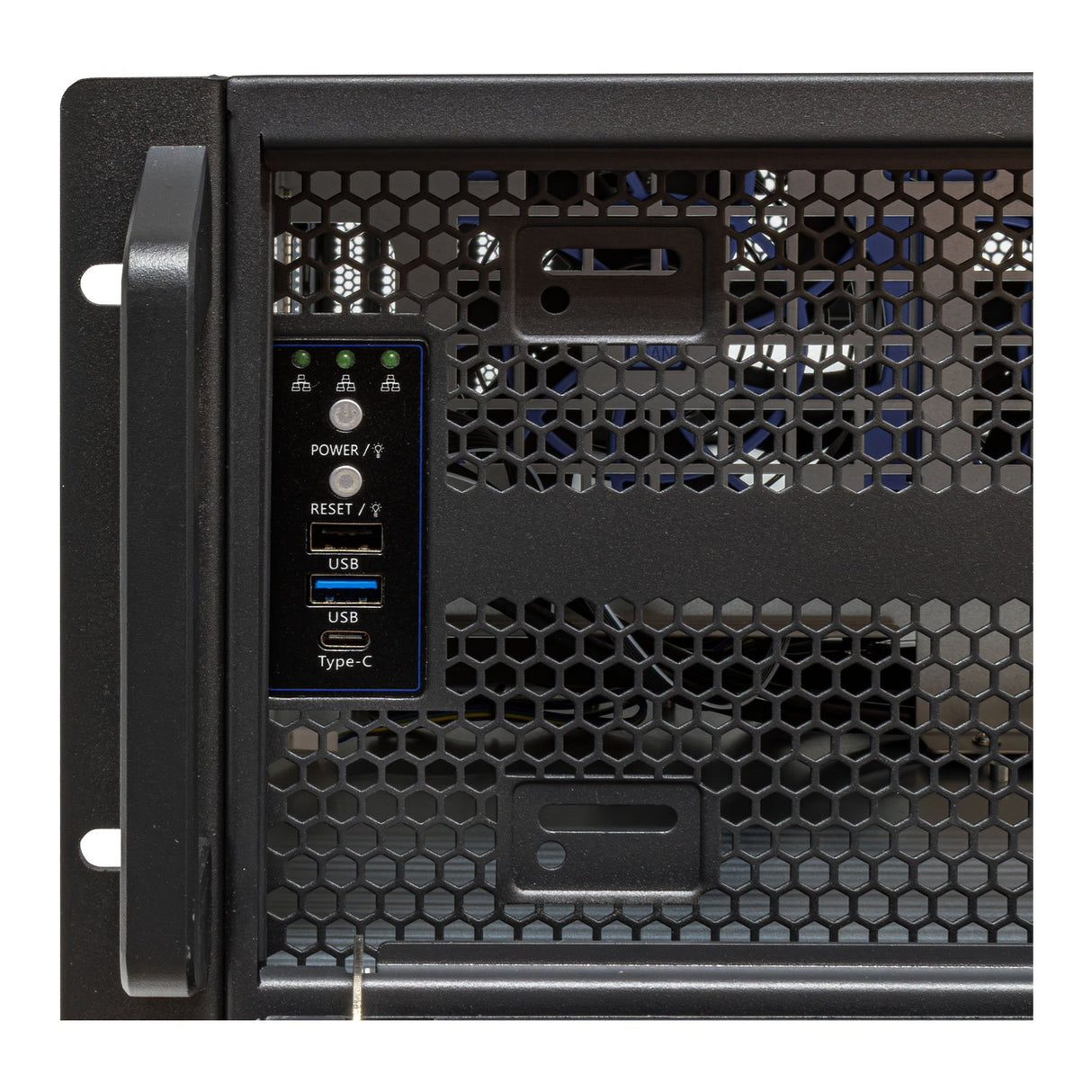 Caja Rack 19" Unykach 4u Sin Fuente Negro Plata 6 Bahias Int 1xusb2.0 1xusb3.0 1xusb-C