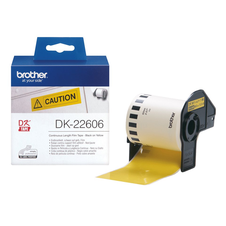 Brother Dk-22606,Amarillo,Rollo (6,2 Cm X 15,2 M) PelaCula,Para Brother Ql-1050, 1060, 500, 550, 560, 570, 580, 650, 700, 710, 720, 820